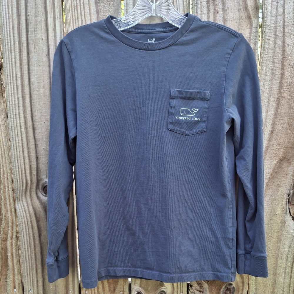 Vineyard Vines Boy's Navy Long Sleeve Tee